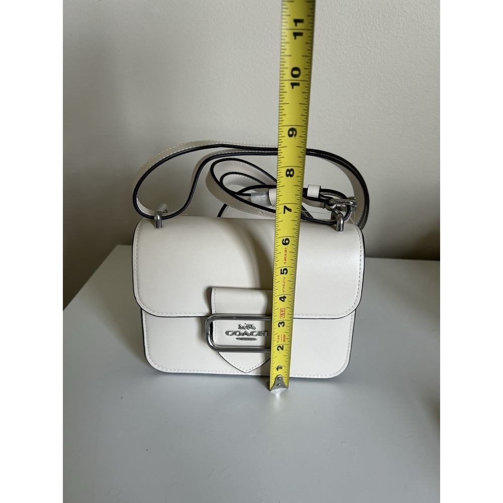 Coach Morgan Crossbody Bag Chalk White‎ Leather Flap Shoulder Handbag CJ543 - Picture 6 of 6